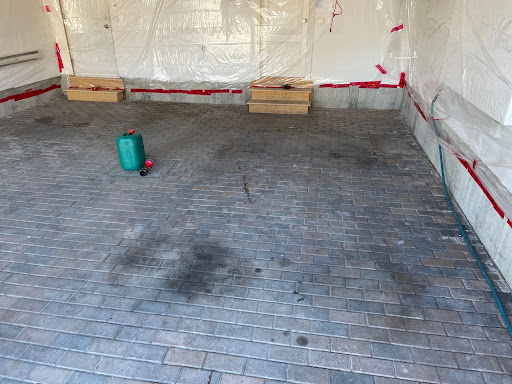 Détail de pose de pavé circulaire